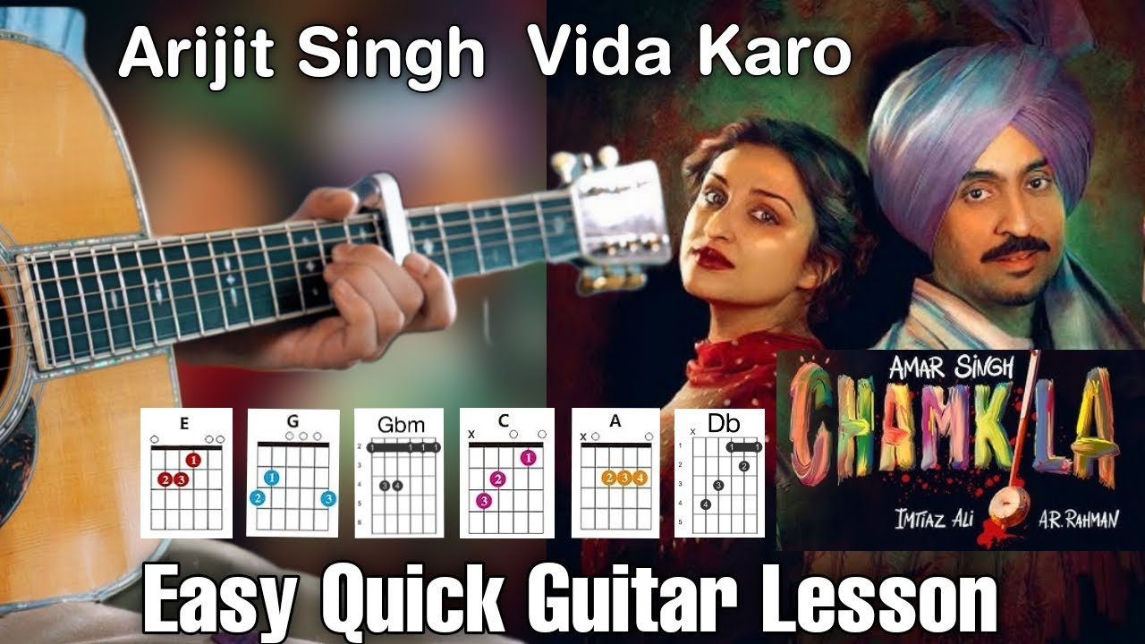 Vida Karo - Arijit Singh Guitar Cover + Lesson/Tutorial Easy Chords|Strumming (Chamkila) A R Rahman