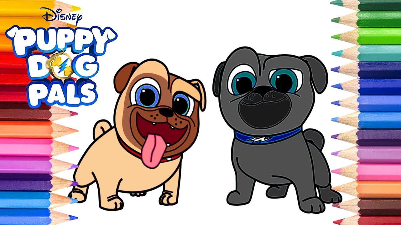 Puppy Dog Pals Bingo and Rolly Coloring Page | Disney Junior Puppy Dog Pals Coloring Book | Drawing