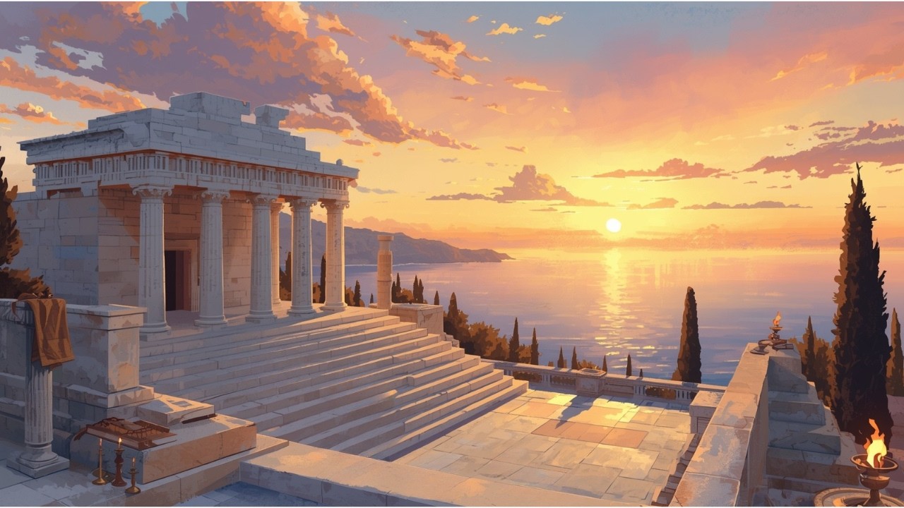 You're Studying Philosophy in Ancient Greece at Sunset | Ambient Music for Deep Focus