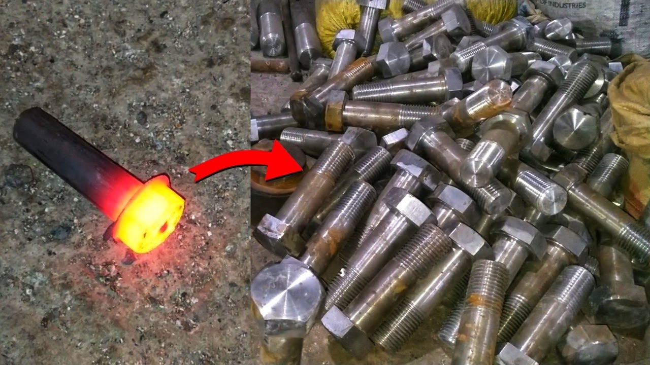 Nut Bolt Manufacturing Process In Local Factory | Bolt Making Process