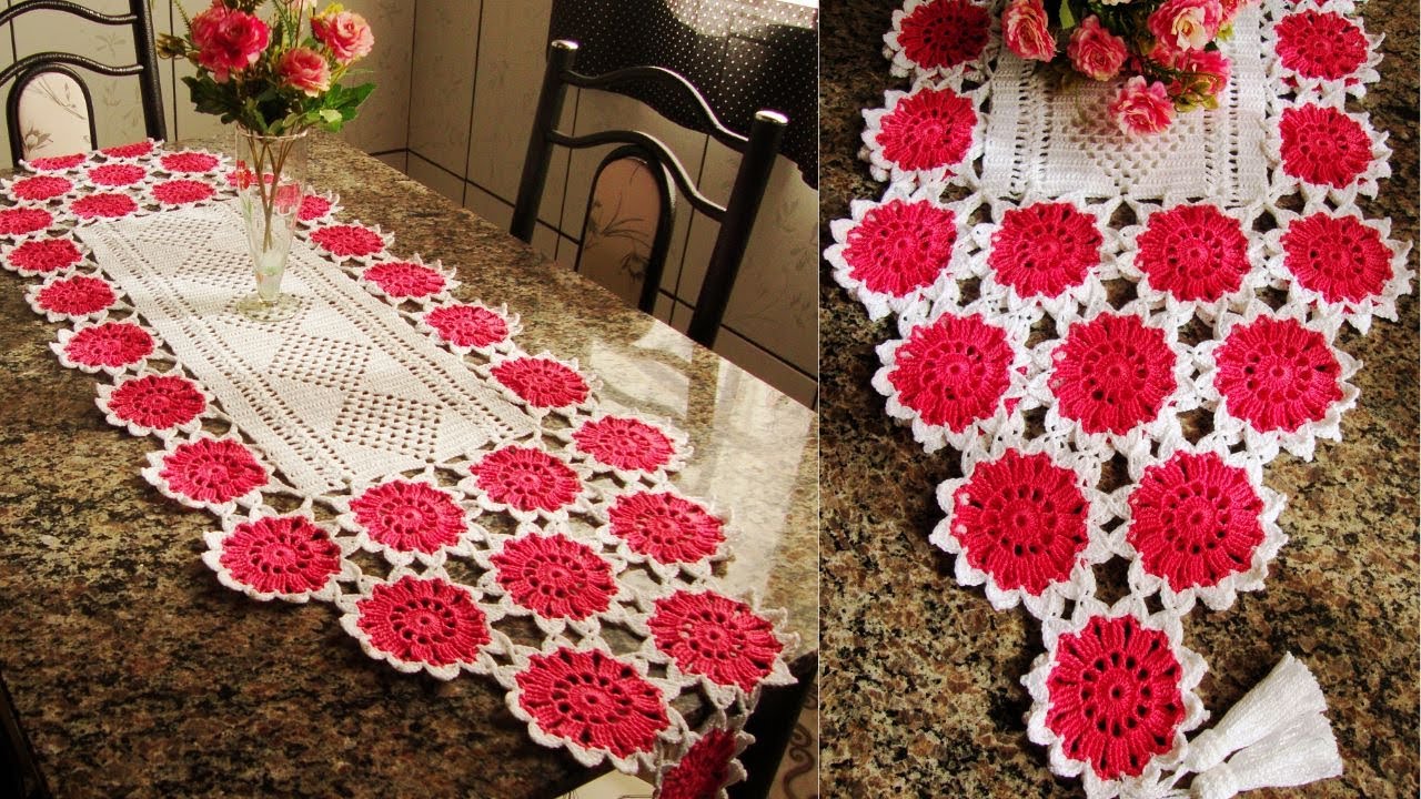 Belíssimo caminho de mesa em linha 100% algodão