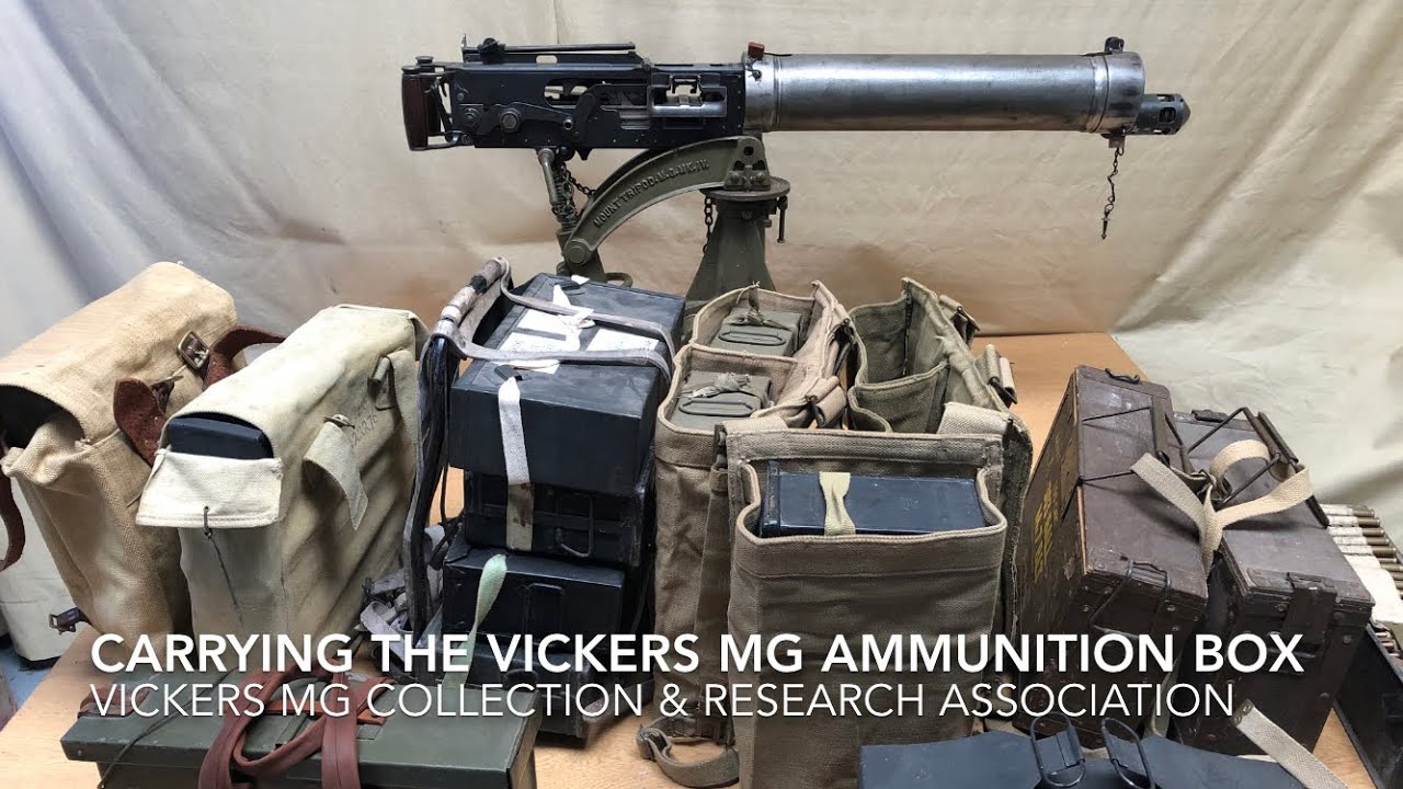 How ammunition boxes for the Vickers machine gun were carried.