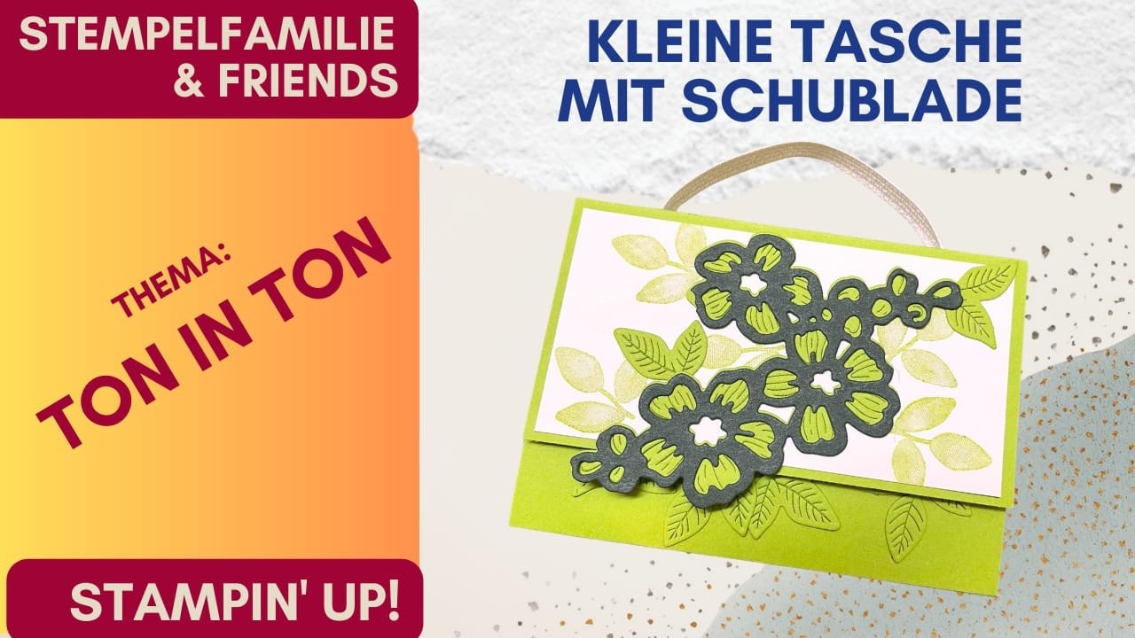 kleine Tasche mit Schublade - für Geldgeschenke - mit Lagenweise Blüten von Stampin' UP!