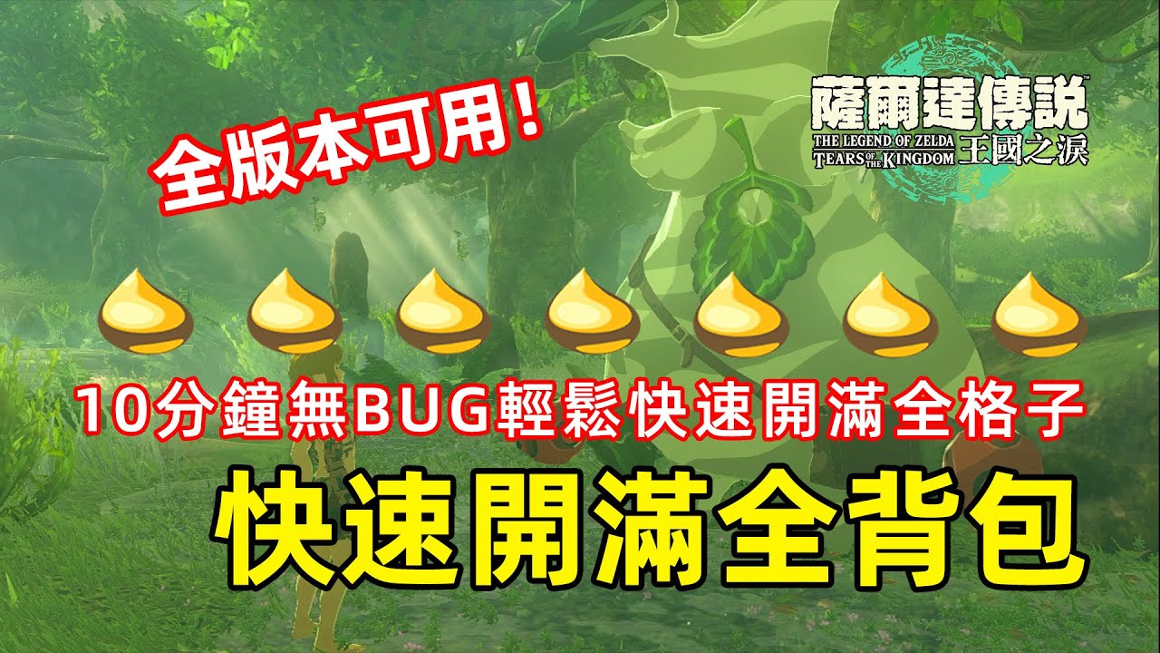 10分鐘無BUG快速開滿全背包格子！新手照做輕鬆實現武器/弓/盾格子自由~【薩爾達傳說 王國之淚】