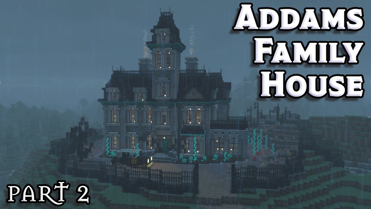 MINECRAFT: Addams Family House TUTORIAL - Part 2 - How to build a Haunted House in Minecraft
