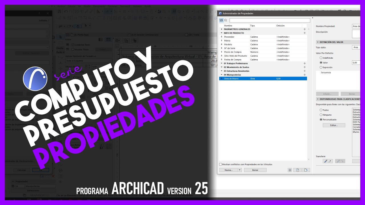 📈 ArchiCAD: Cómputo y Presupuesto - #2 Propiedades
