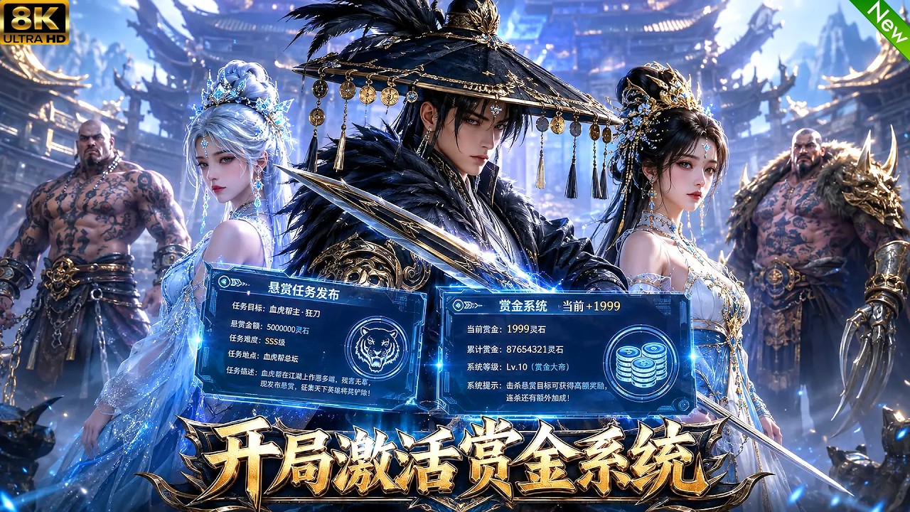 全新动漫！📢开局激活赏金系统，每击杀一名通缉犯就能暴增功力，剧情超级好看！全程高能！#动漫 #穿越 #anime