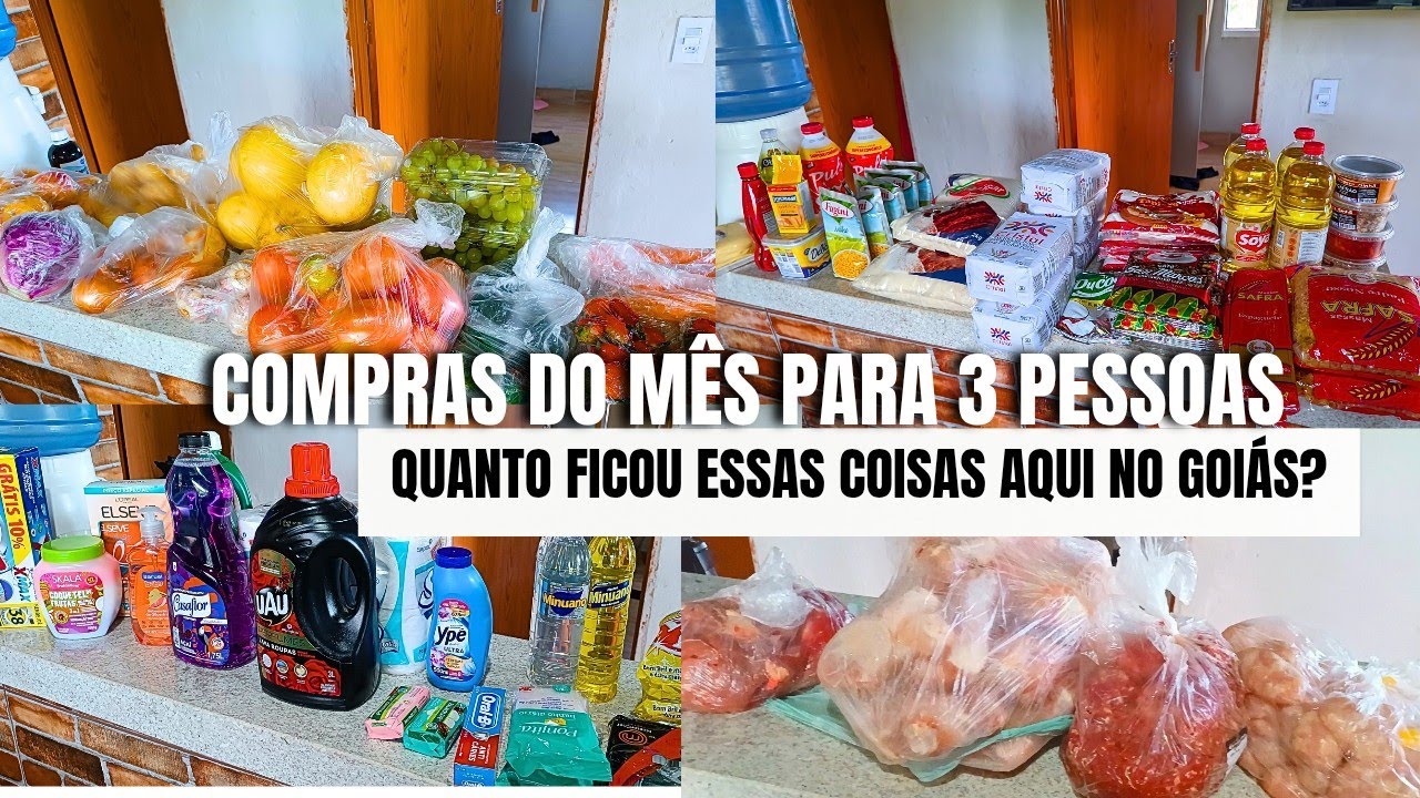 ✨COMPRAS DO MÊS PARA 3 PESSOAS ✨ Quanto ficou essas coisas aqui no Goiás?