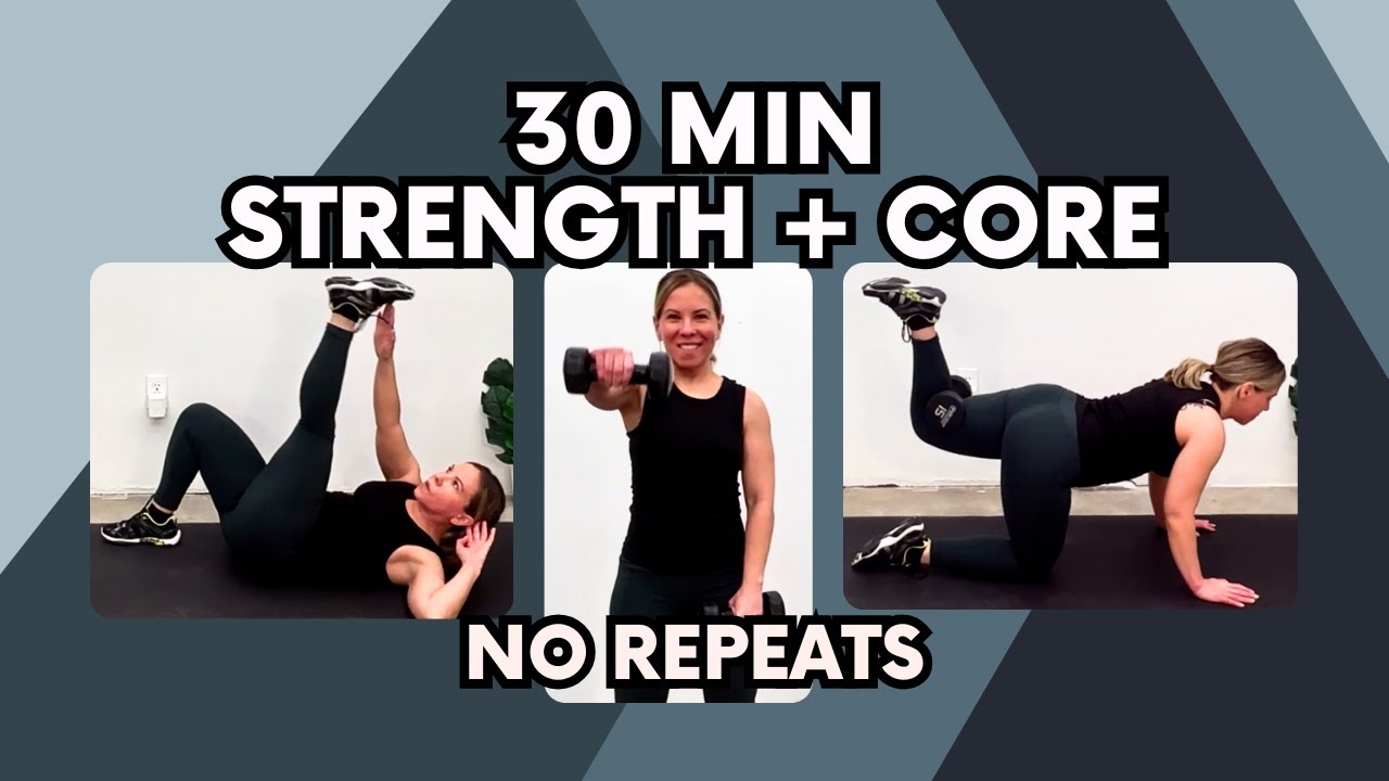 30 Minute No Repeat Dumbbell Strength + Core | Full Body Sculpt & Burn 💪