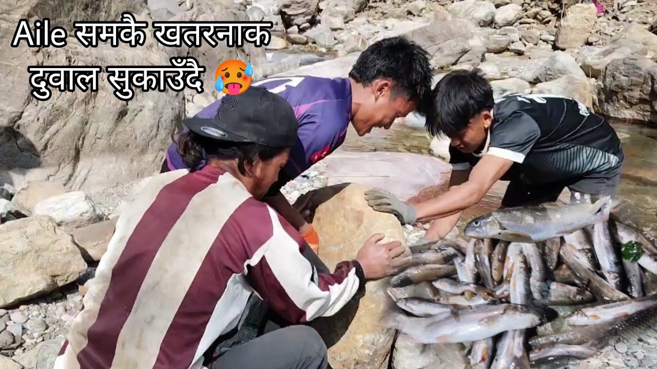 माछा मार्नलाई एती धरै मिहिनेत गर्दै ।। आज नी मारियो असला माछा ।।। 