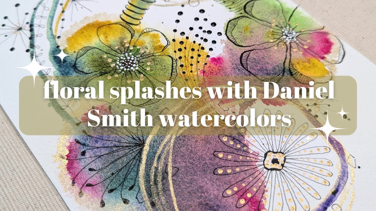 Floral Splashes Created with the Jean Haines Master Artist Watercolor Set by Daniel Smith