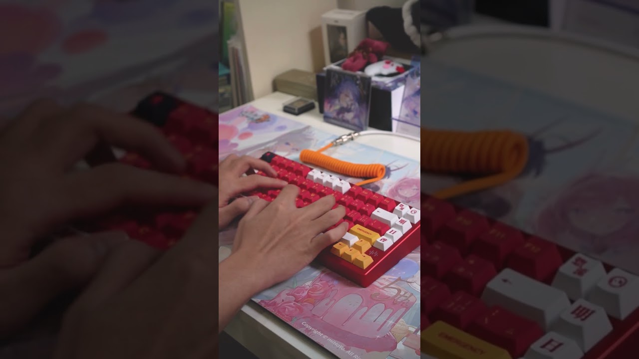 Asuka & EVA-02 Themed Keyboard (PMO Wave 75 Pro + Keygeek Keylin Switches)