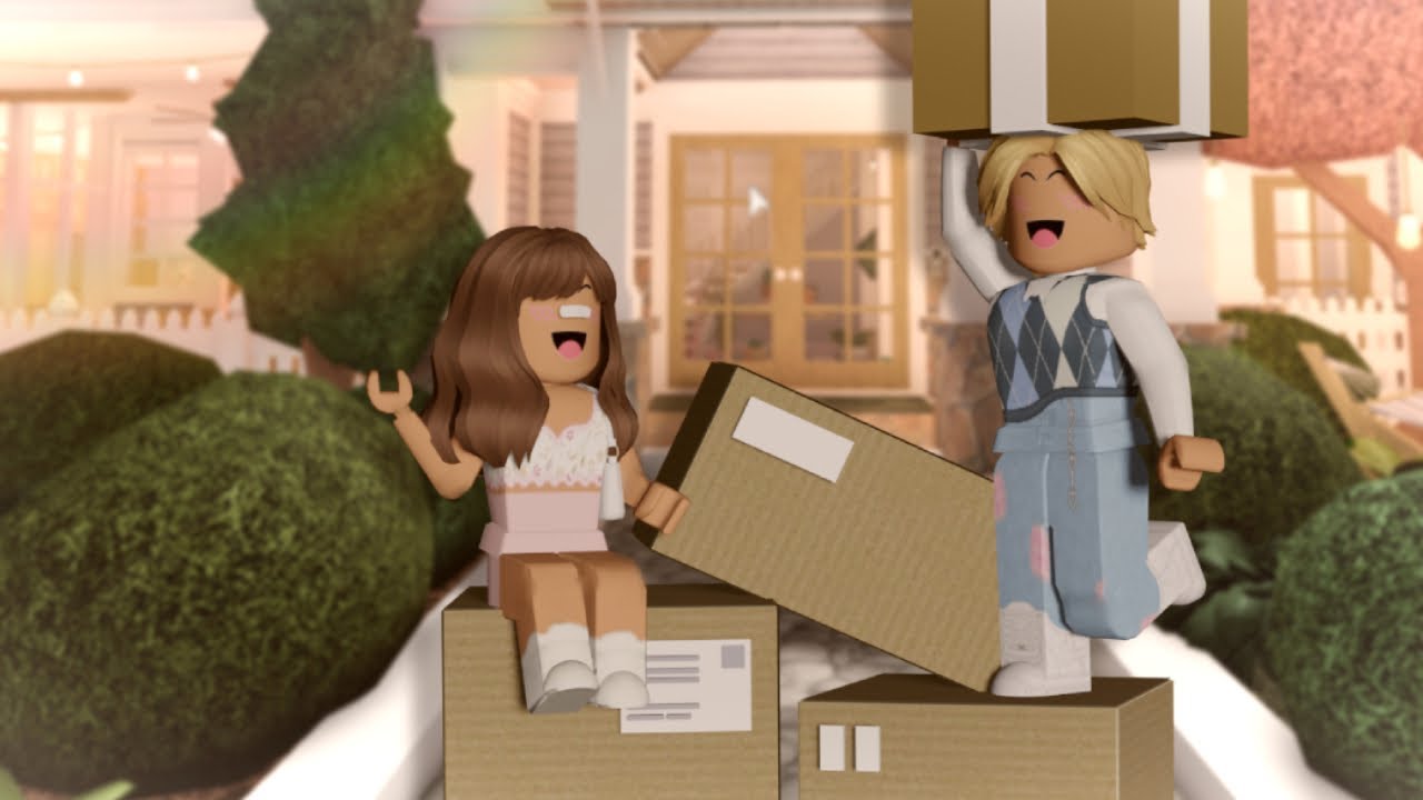 moving into our new house ! | bloxburg family roleplay | roblox