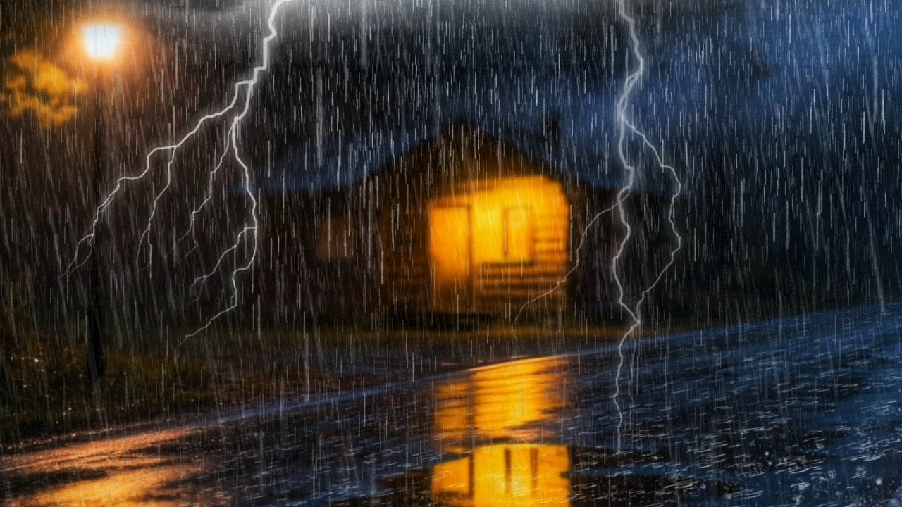 Winter Rain and Thunder Sounds Deep Storm Ambience to Calm Your Mind and Sleep Warm