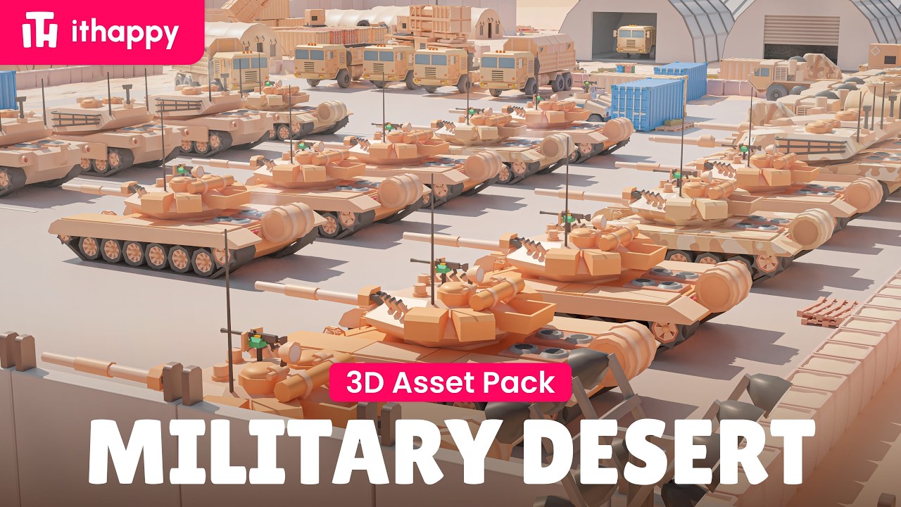 Military Desert - 3D Low Poly Asset Pack for Games