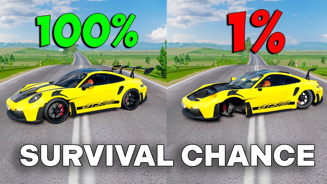 Realistic Extreme Survival Chance Crashes (With Speedometer) | BeamNG.drive #6