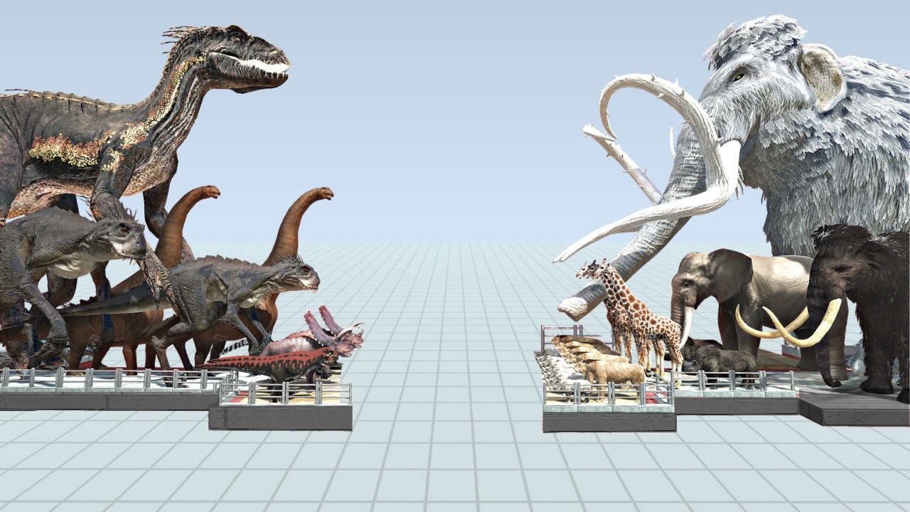 Dinosaur Bridge Challenge | Animals vs Indoraptor | ARBS