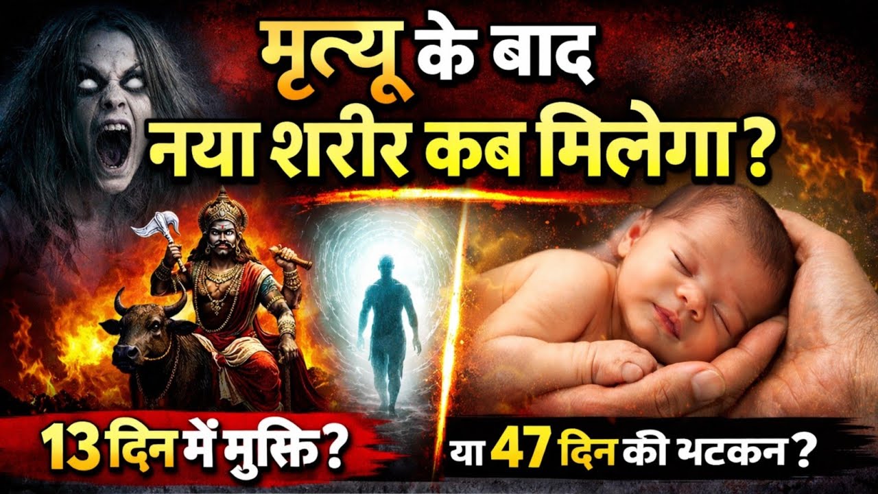 मृत्यु के बाद नया शरीर कब मिलता है? | 13 दिन या 47 दिन? | गरुण पुराण रहस्य