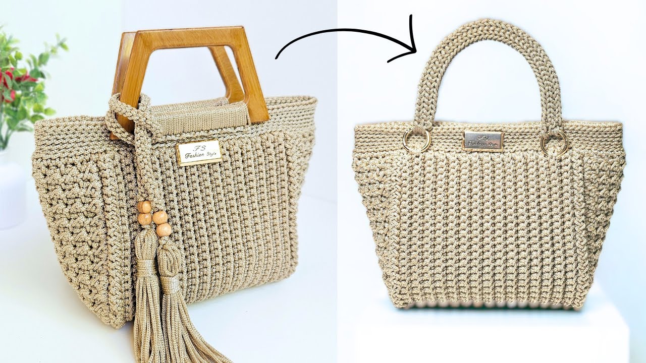 CANHOTA | Bolsa de Crochê que está na Moda | Muito Fácil e Versátil