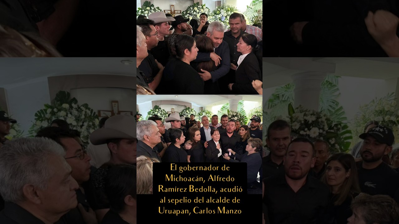 El gobernador de Michoac&aacute;n, Alfredo Ram&iacute;rez Bedolla, acudi&oacute; al sepelio del alcalde Carlos Manzo
