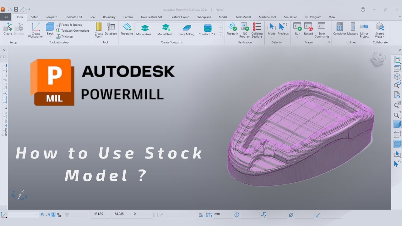 How to Use Stock Model (Import, Export & Set as Blck) | PowerMill English Tutorial for Beginners