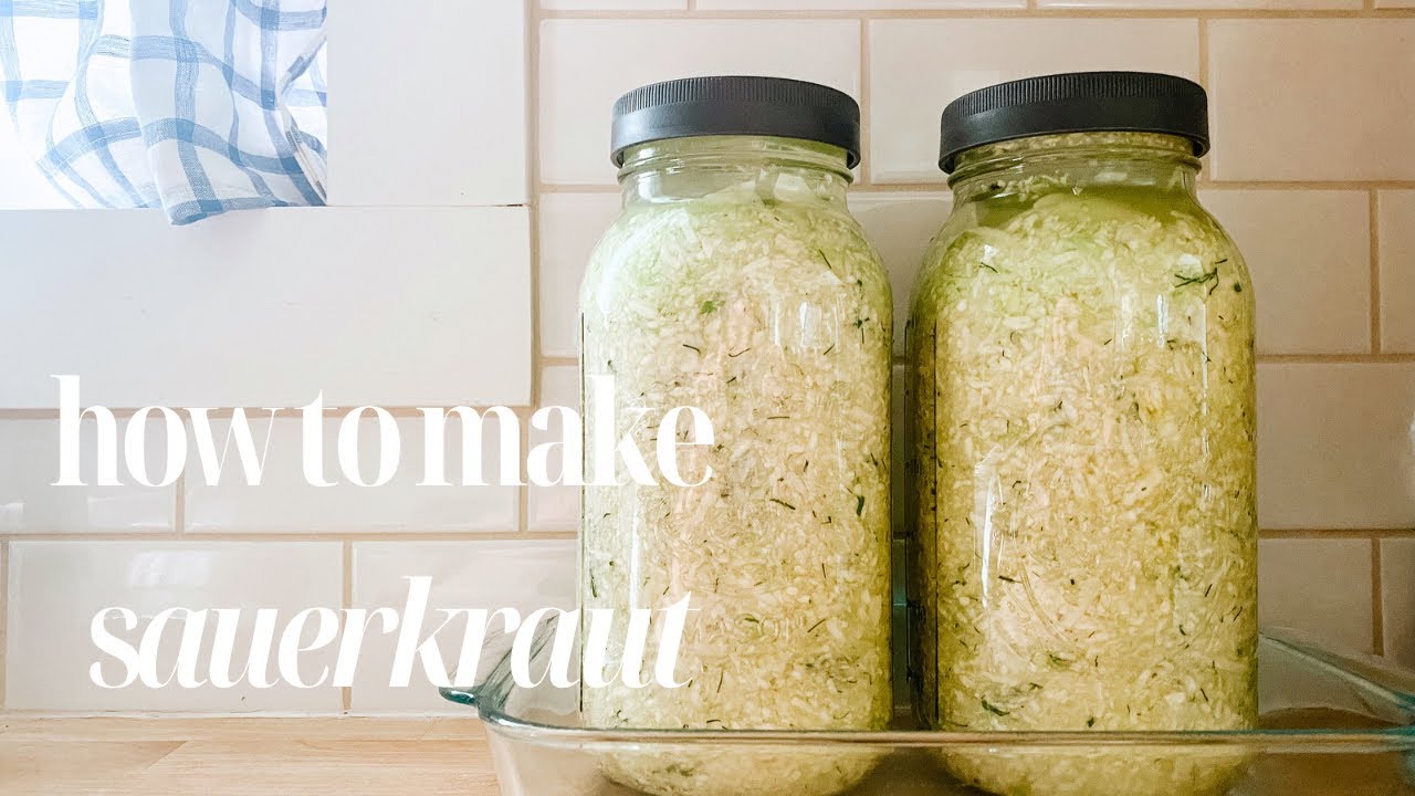 How To Make Sauerkraut | Easy 2 Ingredient Garlic Dill Sauerkraut | Beginner Fermenting Recipe