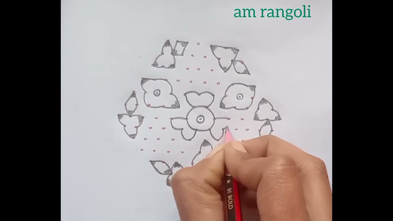 13×7 dots simple muggulu🌸 | Flower design | ytdailyvideos | rangoli | art | trending rangoli vibes |