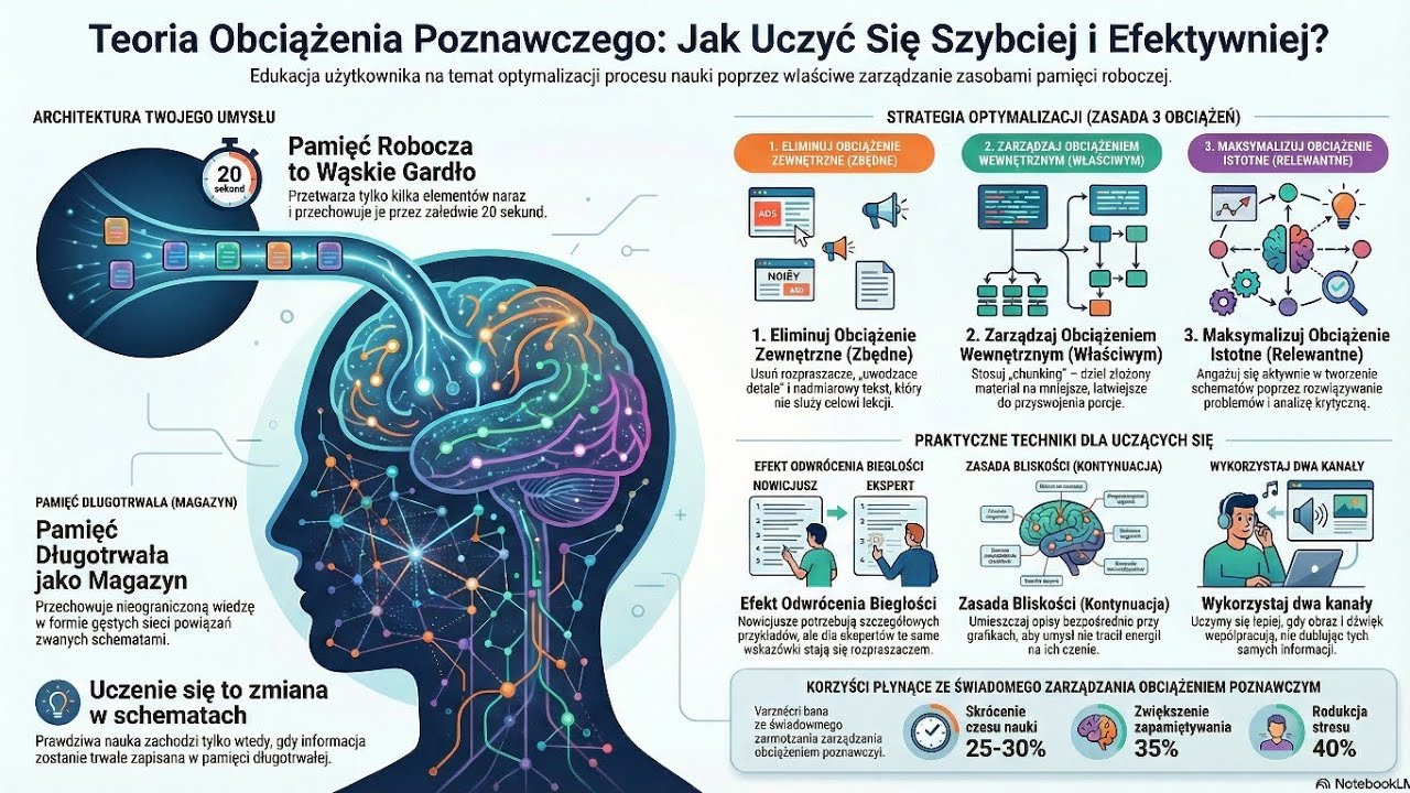 Jak uczyć się szybciej? Teoria obciążenia poznawczego w praktyce