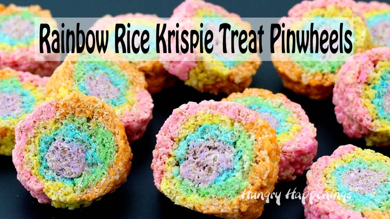 Rainbow Rice Krispie Treat Pinwheels