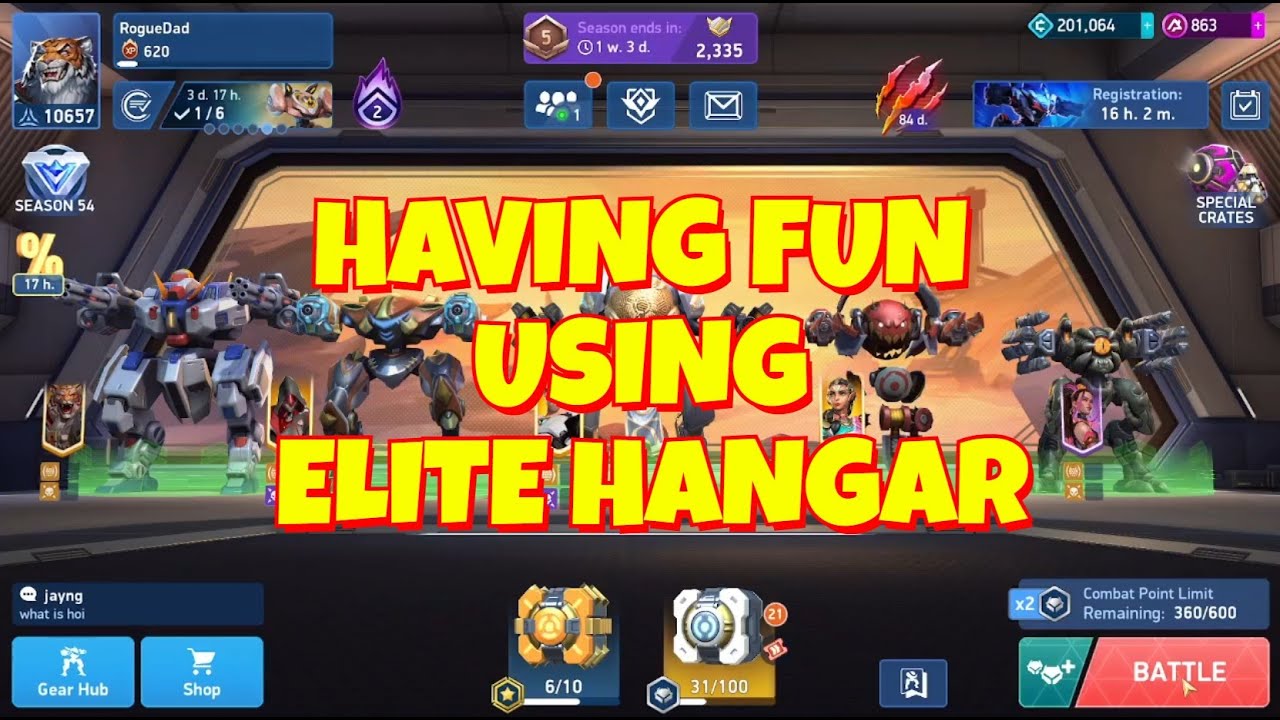 Mech Arena: Having Fun Using Elite Hangar