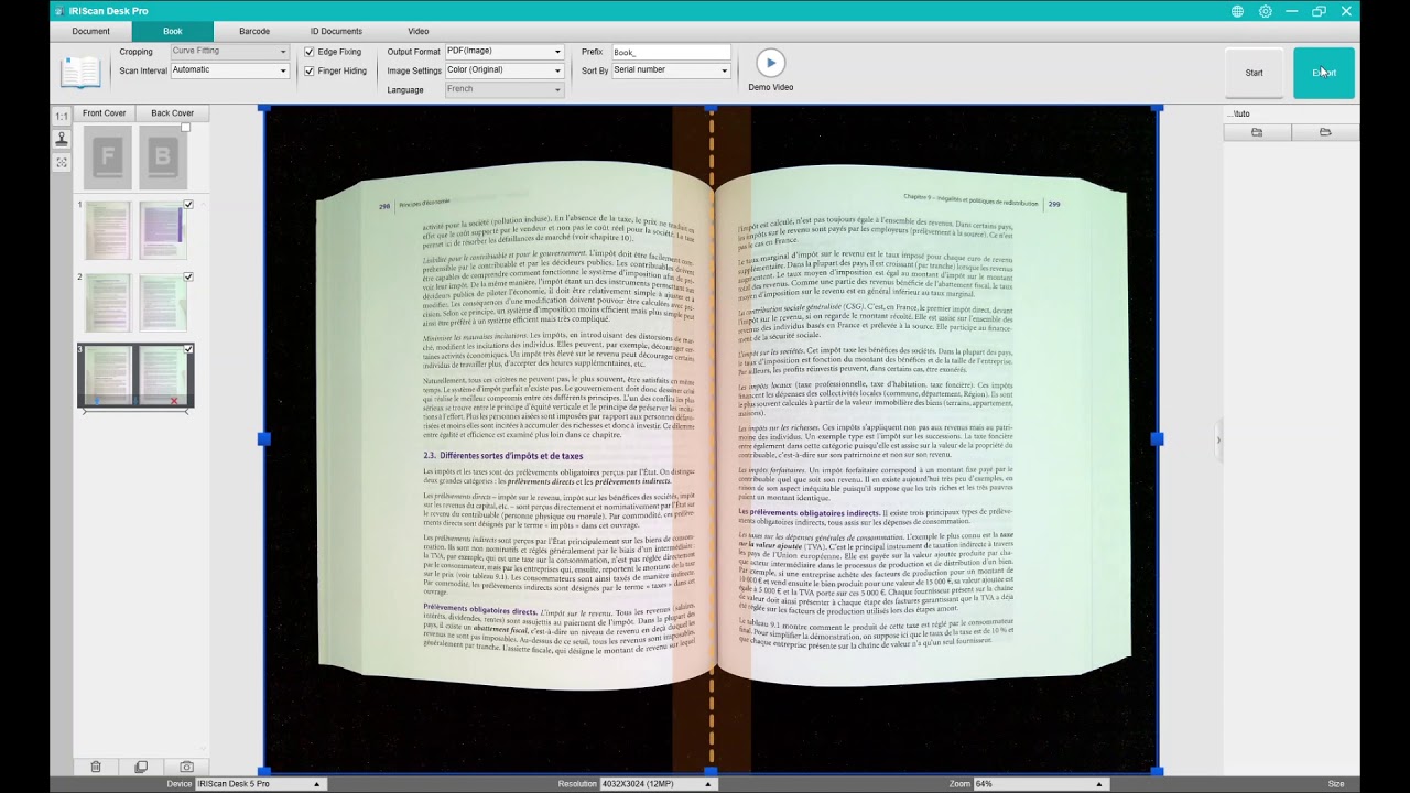 IRIScan Desk  - How to scan a book