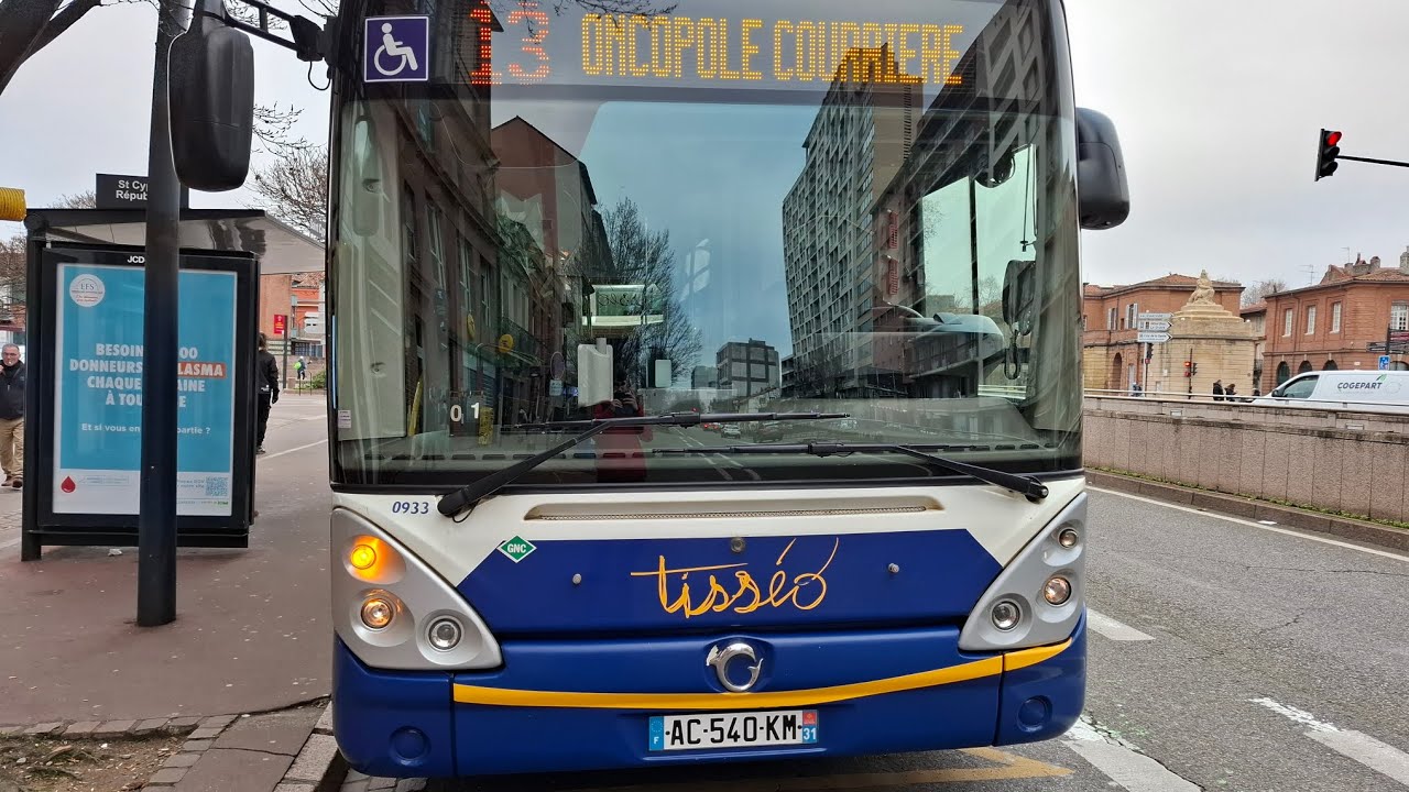 (Bus Toulouse ligne 13) Irisbus Citelis GNC n°0933, de Rond-point Langlade à Oncopole Courrière