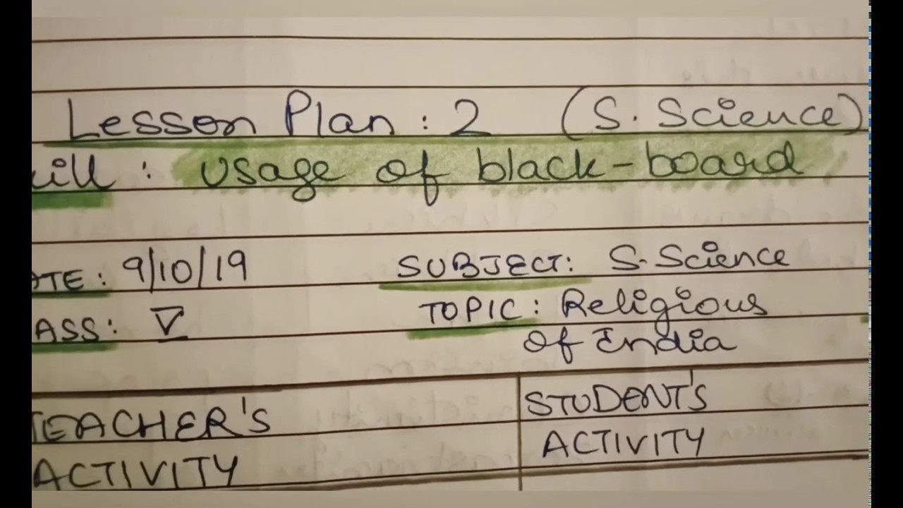 B.ed Blackboard Usage Skill/ social science/ Micro Teaching/ lesson plan/ sample