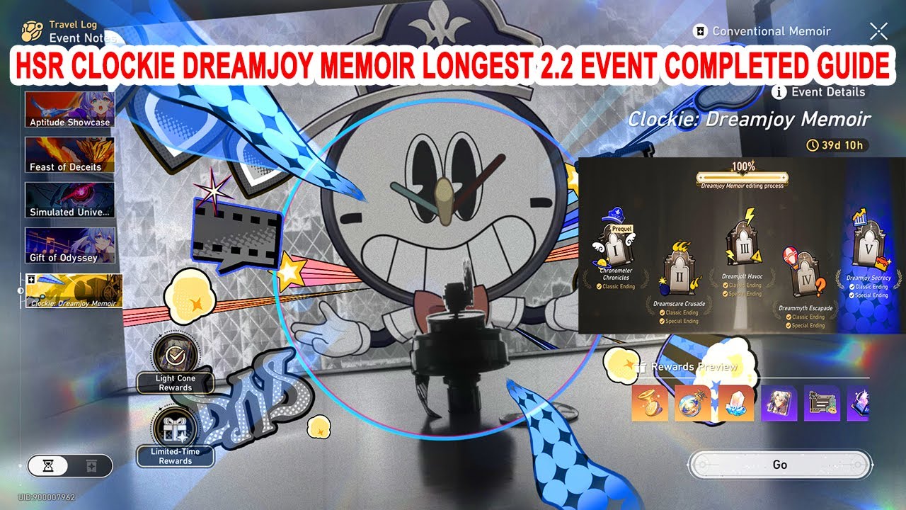 HSR Clockie Dreamjoy Memoir Longest 2.2 Event Completed Guide - All Film Editing & Collab Advert