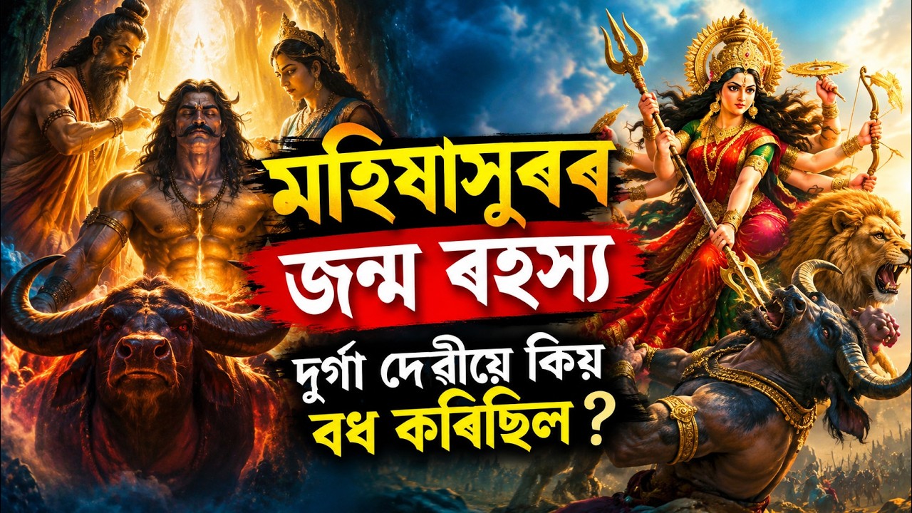 মহিষাসুৰৰ জন্ম ৰহস্য | দুৰ্গা দেৱীয়ে কিয় বধ কৰিছিল | Durga Puja #durgapuja #durgapuja2025 #durga