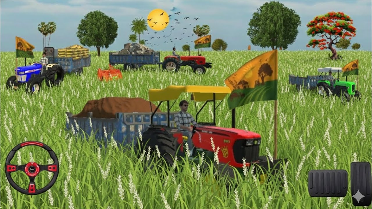 5 trectar trolley loding !johandiyar tractar! Swaraj tractor trolley!#3d video #trending video 
