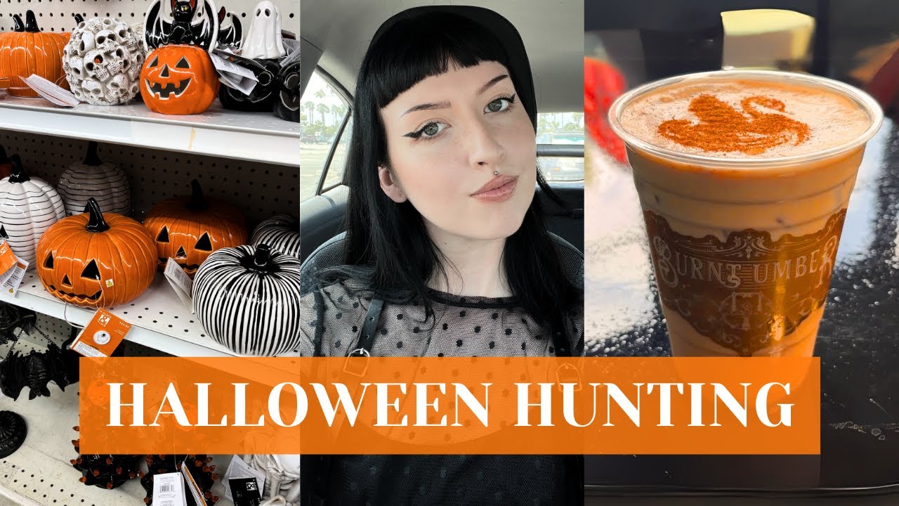 Spooky Vlog | gothic coffee shop, Joann & At Home Halloween hunting 2024
