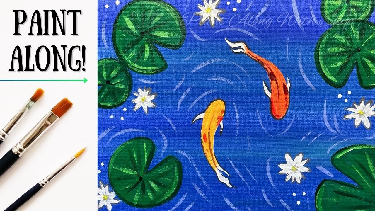 EP249 - 'Koi Pond' easy acrylic painting tutorial for beginners step-by-step