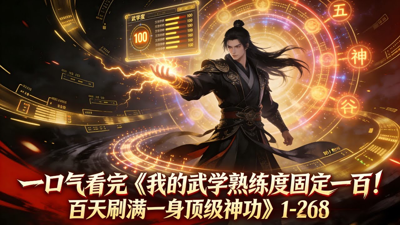 《我的武学熟练度固定一百！百天刷满一身顶级神功》1-268 叶秋穿越后觉醒面板系统，开局将熟练度固定100。“锻体术？等我两天！”“御雷诀？不难！等我两天！”“五行轮转功？这个有点难！三天吧！”