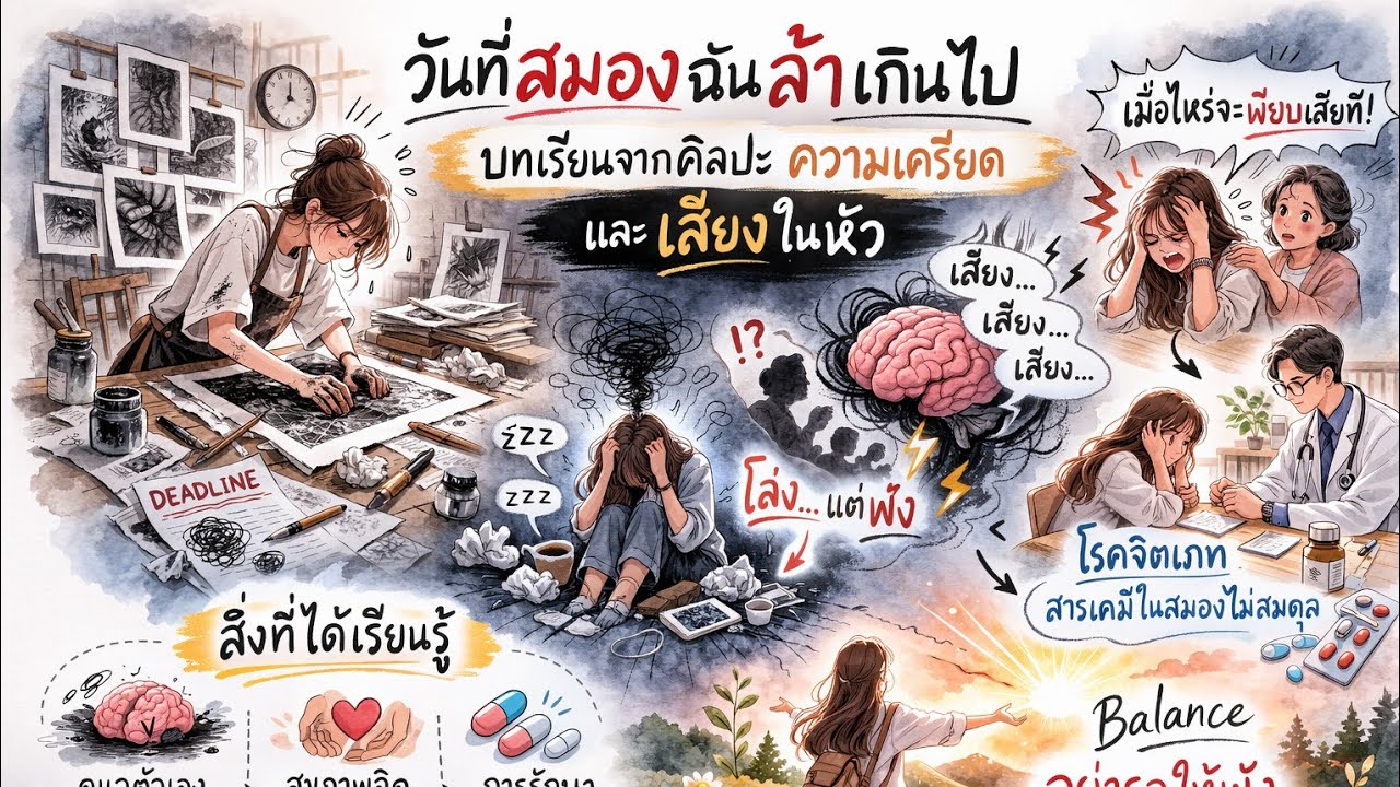 จากประสบการณ์จริง วันที่สมองฉันล้าเกินไป: บทเรียนจากศิลปะ ความเครียด และเสียงในหัว