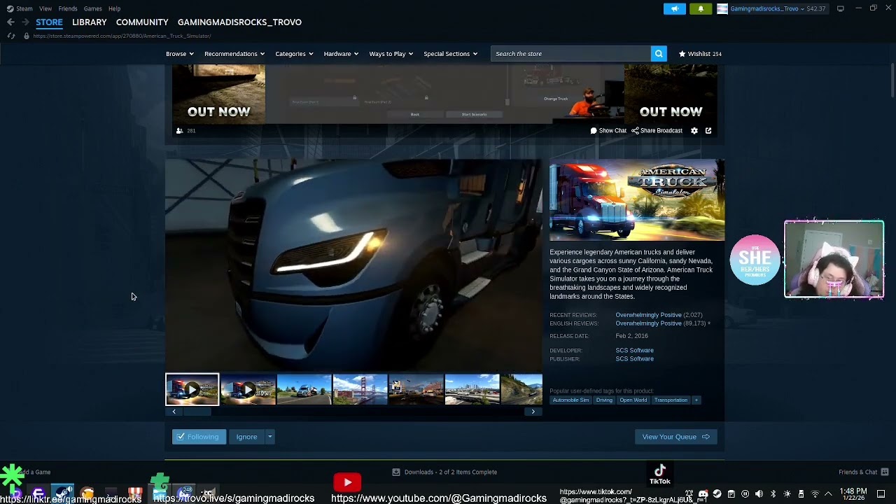 How to setup mods and a new company in ETS2 with driving