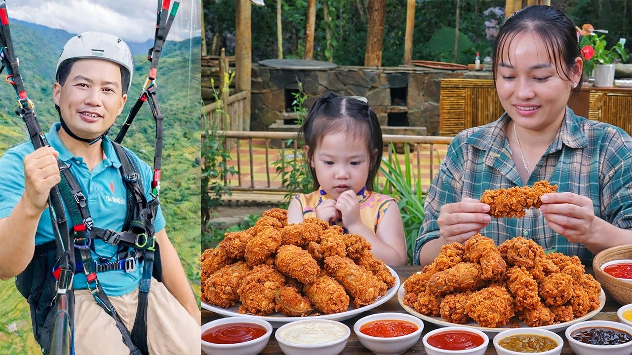 Crispy Fried Chicken Thighs Recipe – Making and Selling at the Market with My Daughter | Ly Phuc An