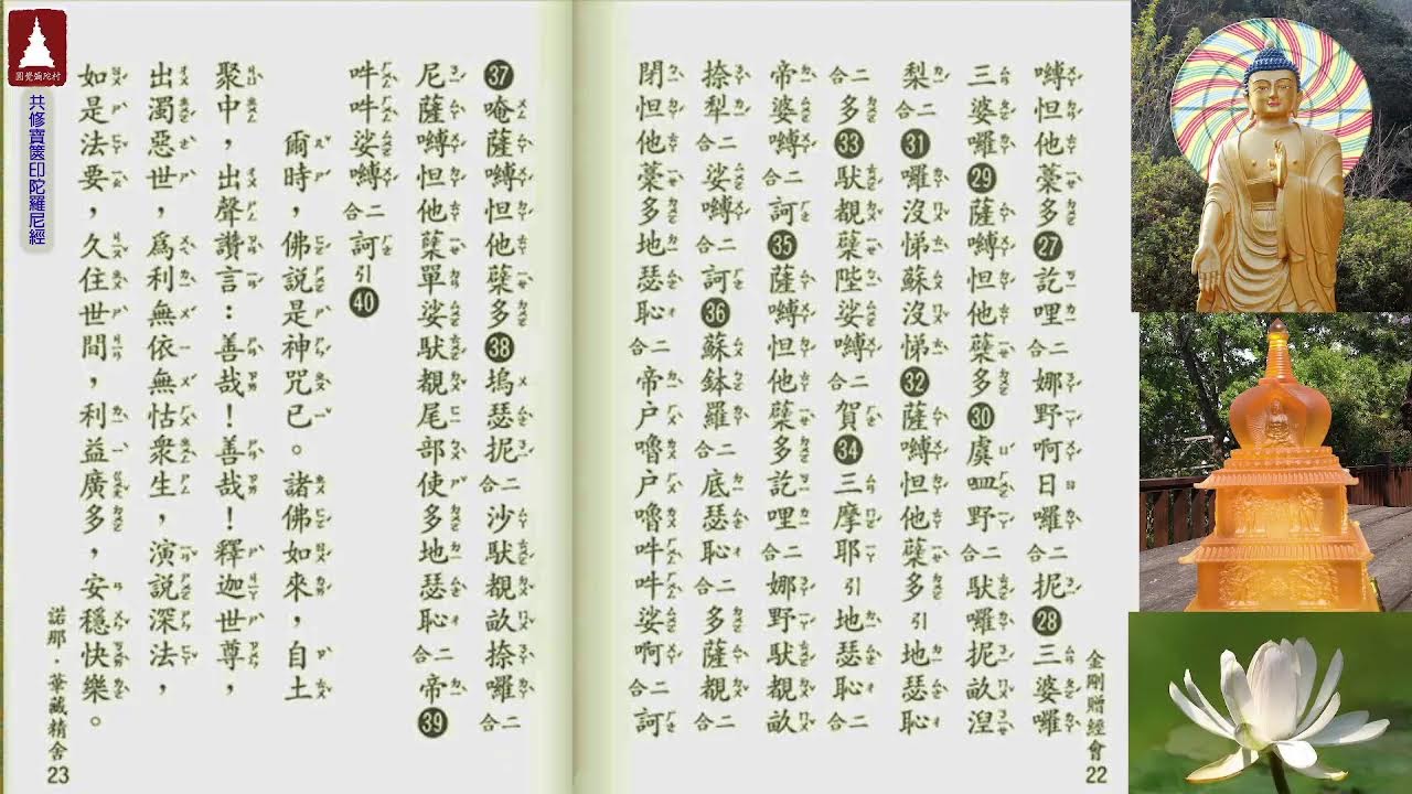圓覺彌陀村  共修《一切如來心秘密全身舍利寶篋印陀羅尼經》、咒
