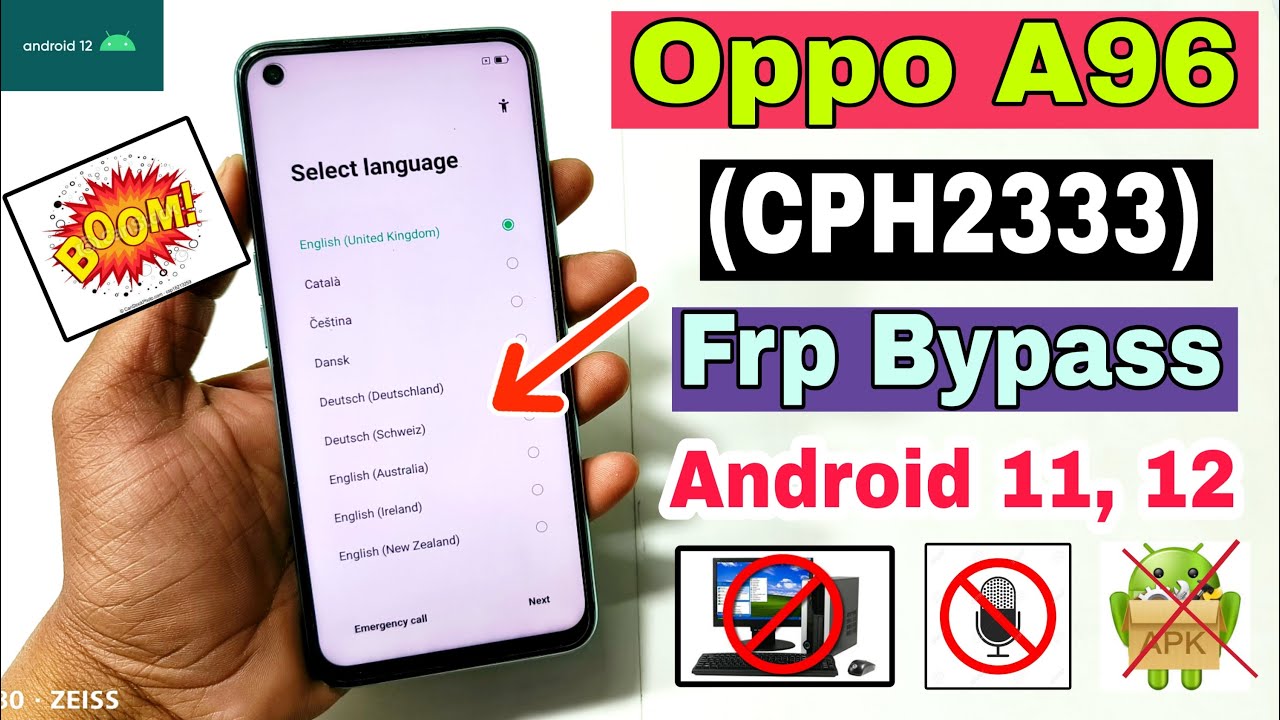 Oppo A96 FRP Bypass | Without Pc | Oppo (CPH2333) Google Account Bypass Android 11, 12 Update |