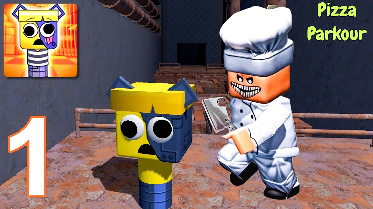 Parkour Escape, Obby Master - Gameplay Walkthrough Part 1 - Pizza Parkour Chapter 1 (Android, iOS)