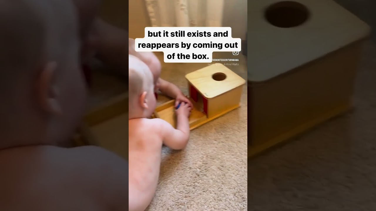 Montessori at home: object permanence box #montessoriathome #montessori #toysforkids #babyactivity