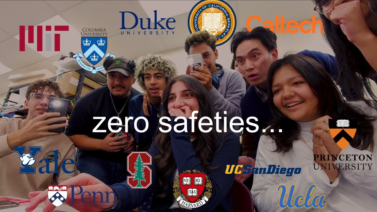college decisions reactions video but i applied to zero safeties...