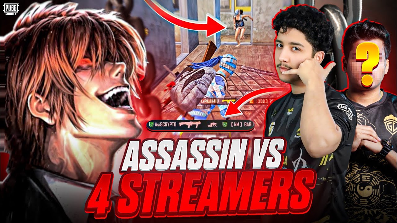 ASSASSIN Vs 3 Streamer💀🔥 | Live Reaction | Fight With I8 CRYPTO 😱 | Pubg Mobile ASSASSIN GAMING