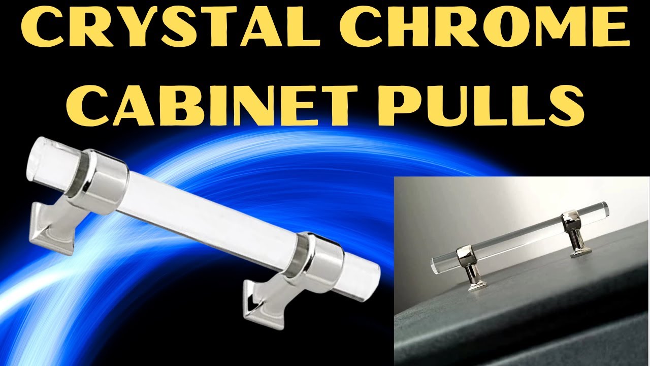 Crystal Chrome Cabinet Handles Knobs Modern Clear Acrylic