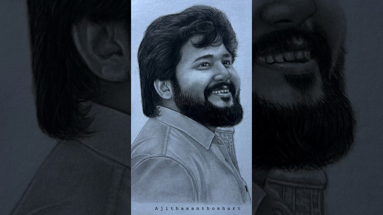 Pencil drawing | Vishnu | prabhin |serials actor | kudumbashree sharada #music #tamilsong  #drawing